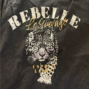 Only Black tee dress with White & Gold Leopard Graphic